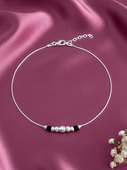 GIVA - 925 Silver Eclipse Black Bead Anklet