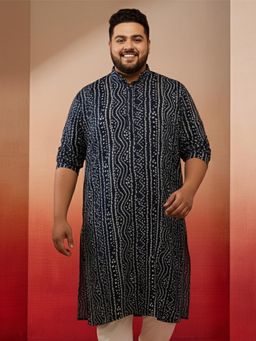 Vastramay - Rayon Foil Bandhani Kurta for Men