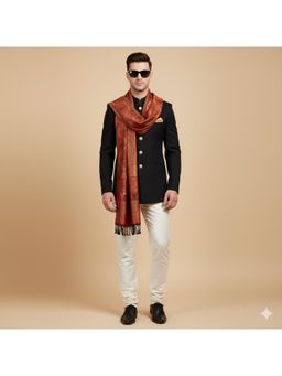 MUFFLY - Men Printed Stole - Rust