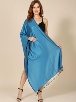MUFFLY - Women Silky Viscose Stole - Blue