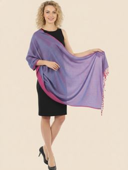MUFFLY - Women Silky Viscose Stole - Purple