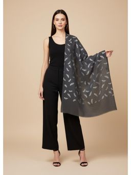 MUFFLY - Women Foil Printed Stole - Black