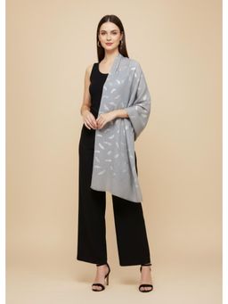 MUFFLY - Women Foil Printed Stole - Grey
