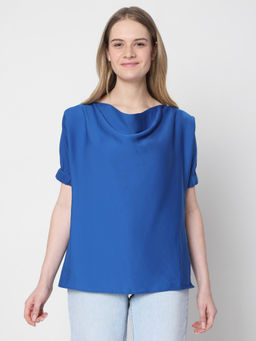 VERO MODA - Women Solid Blue Casual Top