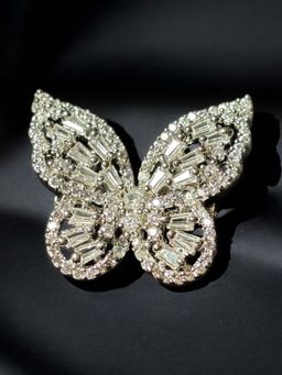 WRAPGAME INDIA - Baguette Butterfly Brooch - Silver