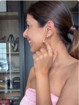 WRAPGAME INDIA - Molten Lava Ear Cuffs - Gold