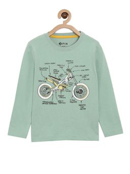 3PIN - Boys Teal Cotton Printed Sweatshirts