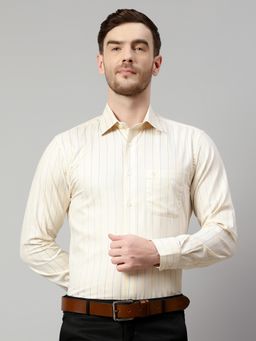 Cantabil - Men Cotton Lemon Yellow Shirt