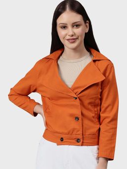 Campus Sutra - Orange Solid Jacket