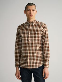 GANT - Men Brown Checked Regular Fit Shirt