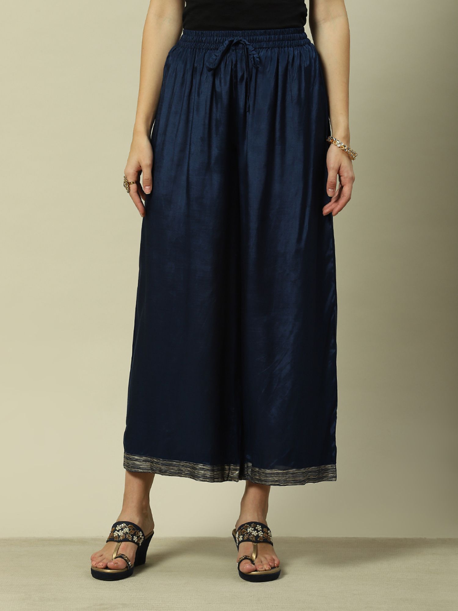 rangriti Indigo Viscose Wide Solid Palazzo-picture-32