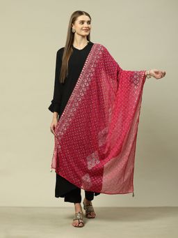 Rangriti - Pink Polyester Printed Dupatta