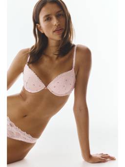 H&M - Women Pink Lace Push-Up Bra
