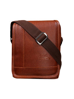 Leather World - Unisex Adult Faux Leather Messenger Cross Body Sling Bag for Men