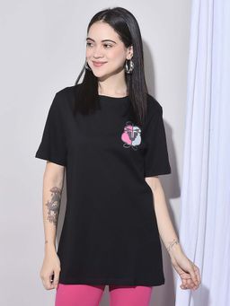 FFU - Black Oversized Fit Casual T-Shirt