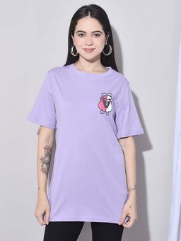 FFU - Lavender Women Oversized Fit Casual T-Shirt