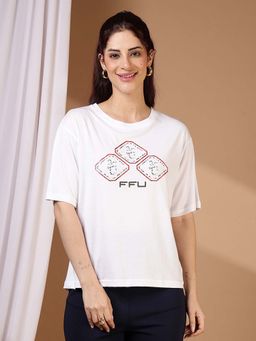 FFU - White Oversized Fit Casual T-Shirt