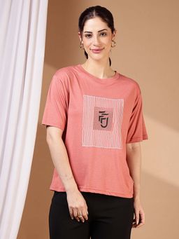 FFU - Orange Women Oversized Fit Casual T-Shirt