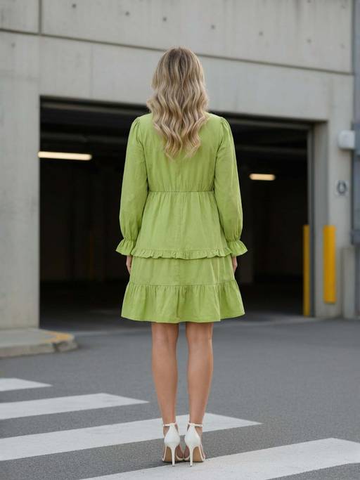 neon green ruffle dress Buy ZUMMER Women High Neck (XS) Online Ruffle maxi dress