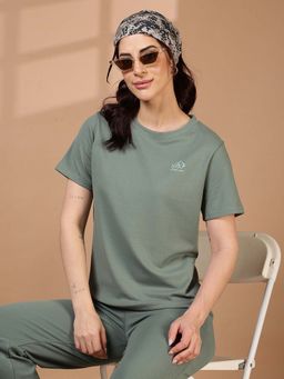 FFU - Green Women Regular Fit Casual Polo T-Shirt