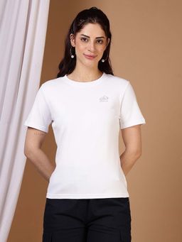 FFU - White Women Regular Fit Casual Polo T-Shirt