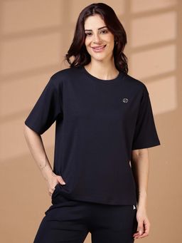 FFU - Navy Blue Women Oversized Fit Casual T-Shirt
