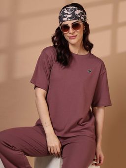 FFU - Mauve Women Oversized Fit Casual T-Shirt