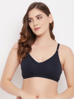Clovia - Non-Padded Non-Wired Full Figure T-Shirt Bra In Black - Cotton