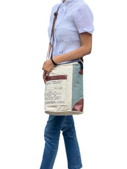 Mona B - Women Grey Canvas Vintage Sling Bag