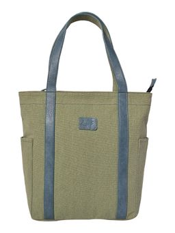 Mona B - Women Green Colorblock Tote Bag