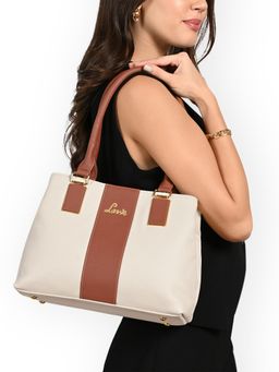 Lavie - Women Off White Kassy Colourblock Satchel Bag (M)