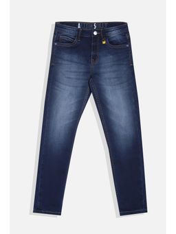 Allen Solly - Navy Blue Solid Slim Fit Jeans
