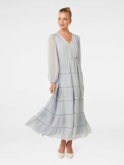 Forever New - Lacey Self Design Button Down Dress and Belt (Set of 2)