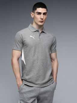 Puma - Grey Team Evostripe Men's Football Polo T-Shirt