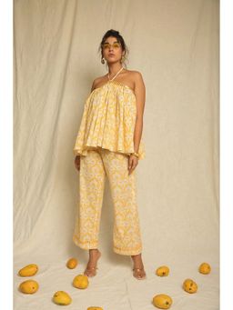 Keva Clothing - Yellow Printed Cotton Co-Ord Set