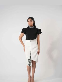 Orthodox - Fantasticate Ruffled Black Bodysuit with Skirt