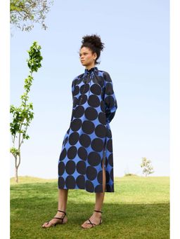 Raas Life - Daisy Multi Coloured Polka Dot Printed Cotton A Line Midi Dress