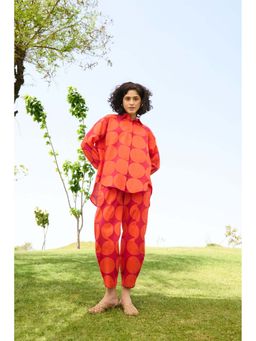 Raas Life - Marigold Red Shirt With Trouser Co-Ord's