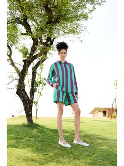 Raas Life - Diana Purple Shirt With Short Co-Ord's