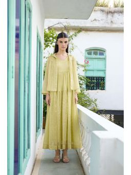 Raas Life - Heer Green Tier Dress With Jacket