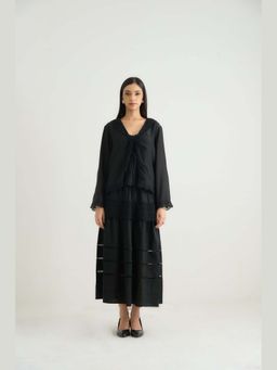 Raas Life - Beauty Black Jacket With Skirt