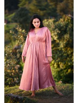 Raas Life - Shringara Pink Polka Printed A-Line Maxi Dress