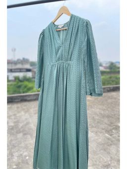 Raas Life - Shringara Blue Polka Printed A-Line Maxi Dress