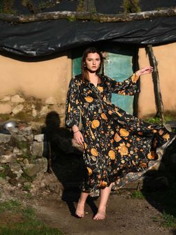 Raas Life - Shringara Black Regular Fit A-Line Maxi Dress