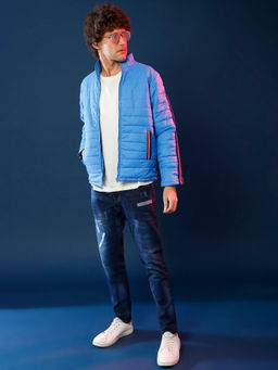 Campus Sutra - Men Solid Full Sleeve Stylish Windcheater Bomber Jacket