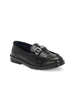 Stefens - Boy Black Textured Loafers