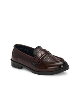 Stefens - Boy Brown Textured Loafers