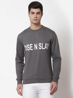 Style Quotient - Mens Round Neck Typography Sweatshirts