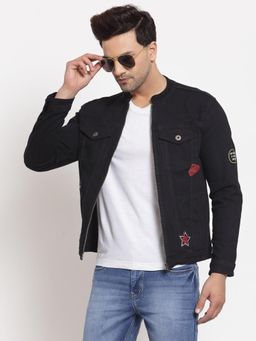 Style Quotient - Men Black Denim Jacket