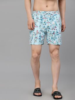 Style Quotient - Men Blue Printed Shorts